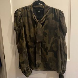 White House Black Market camo blouse